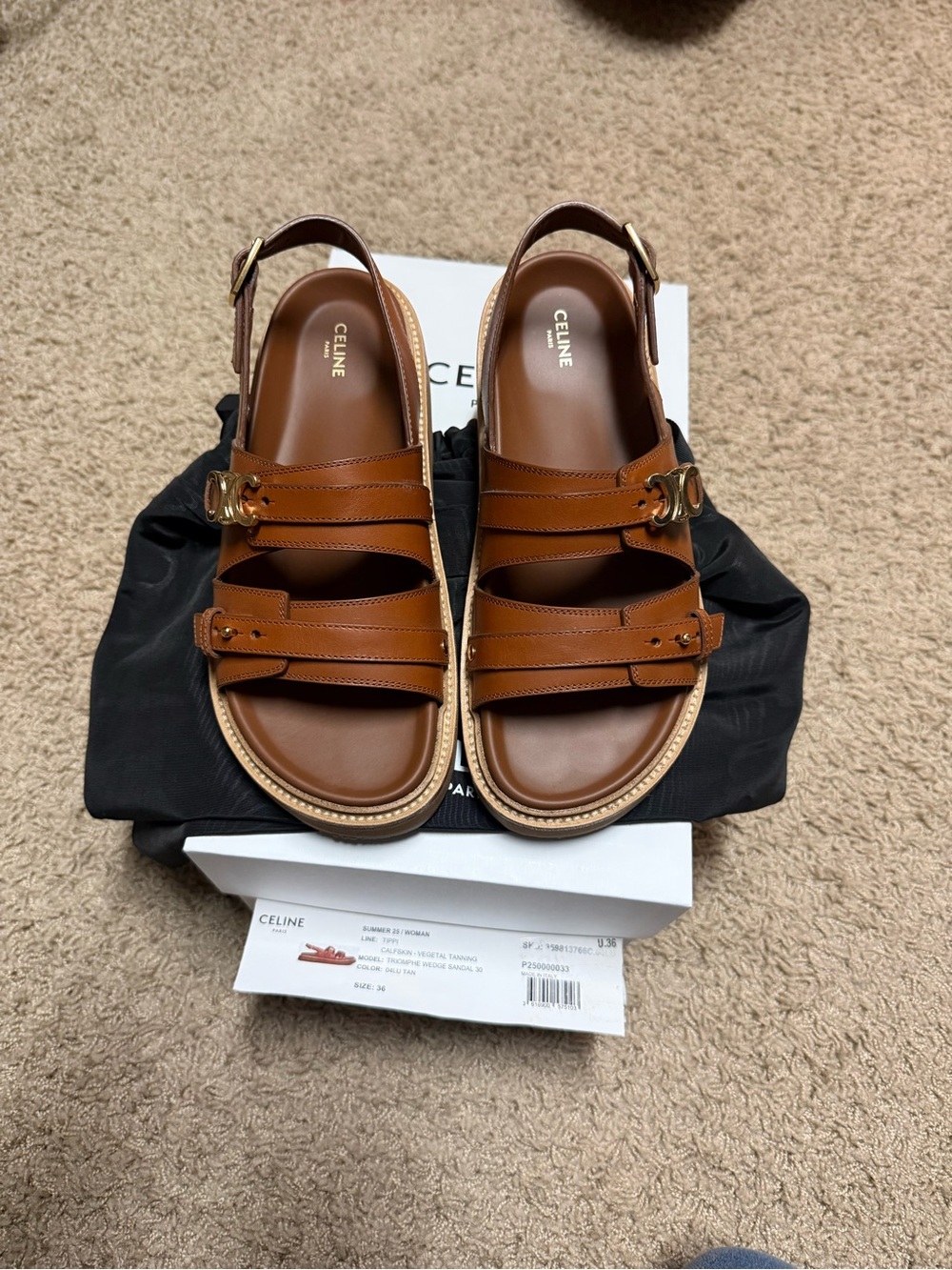 Celine Tan triomphe wedge sandal